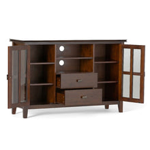 Load image into Gallery viewer, Artisan Tall TV Media Stand in Russet Brown - Simpli Home AXCRART17-RUS