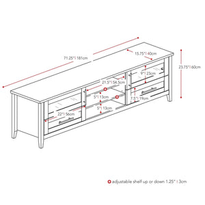 Jackson Espresso Extra Wide TV Stand, for TVs up to 80"