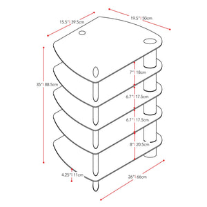 Laguna Satin Black Glass Component Stand Model #: TRL-801-C