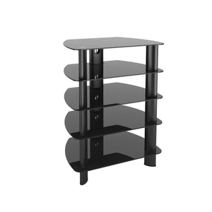 Laguna Satin Black Glass Component Stand Model #: TRL-801-C