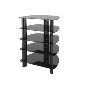 Laguna Satin Black Glass Component Stand Model #: TRL-801-C