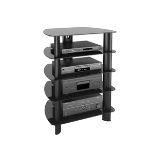 Laguna Satin Black Glass Component Stand Model #: TRL-801-C