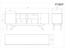 Load image into Gallery viewer, Furnitech FT78PF TV Stand up to 90&quot; TV&#39;s in Brazilian Cherry finish with black matte finish legs.